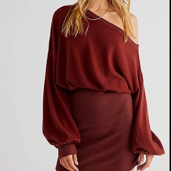 FP Beach Free People Last Call Mini Dress in Blue Asymmetric Drop shoulder Sz M - Picture 16 of 16